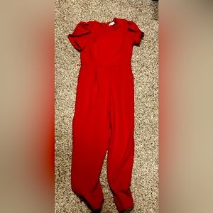 Red Calvin Klein pant jumpsuit
